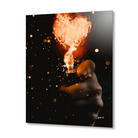 Heart On Fire // Aluminum Print (16"W x 16"H x 1.5"D)