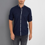 Simpson Linen Shirt // Dark Blue (Small)