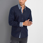 Isaac Button-Up Shirt // Dark Blue (Medium)
