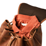 City Leather Rucksack Knapsack Large // Distressed Brown