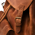 City Leather Rucksack Knapsack Large // Distressed Brown