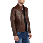 Peregrine Leather Jacket // Brown (2XL)