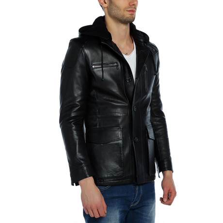 Stork Leather Jacket // Black (XS)