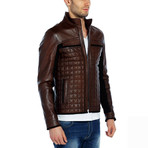 Heron Leather Jacket // Brown (2XL)