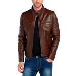 Peregrine Leather Jacket // Brown (4XL)
