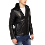 Skimmer Leather Jacket // Black (3XL)