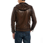 Knot Leather Jacket // Brown (3XL)