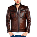 Blackbird Leather Jacket // Brown (XS)