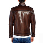 Blackbird Leather Jacket // Brown (XL)