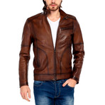 Oriole Leather Jacket // Tobacco (XS)