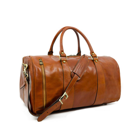 Wise Children // Leather Duffel Weekend Bag (Light Brown)