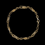 Solid 18K Yellow Gold Interlocked Rolo Link Bracelet
