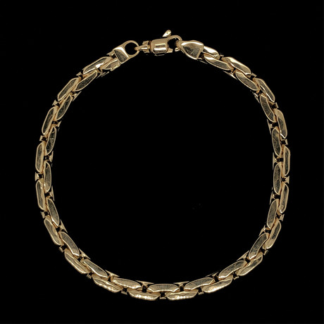 Solid 18K Yellow Gold Tight Oval Link Bracelet