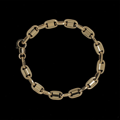 Solid 18K Yellow Gold Twisted Mariner Bracelet