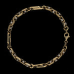 Solid 18K Yellow Gold Closed Mariner + Elongated Anchor Bracelet