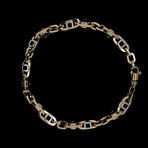 Solid 18K Two-Tone Gold Open Mariner Link Bracelet