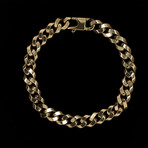 Solid 18K Yellow Gold Squared Curb Link Bracelet