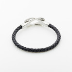 Jean Claude Jewelry // Leather Bracelet + Infinity Hook // Black + Silver