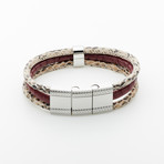 Jean Claude Jewelry // Snake Leather Buckle Bracelet // Multicolor