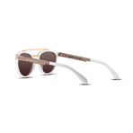 Unisex // Polarized // Captain Sunglasses // Off White + Brown Gradient