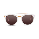 Unisex // Polarized // Captain Sunglasses // Off White + Brown Gradient