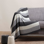 Blanket // Colorblock Knit (Dark Gray, Medium Gray, Cream)