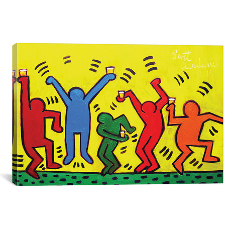 Keith Haring Party (12"W x 18"H x 0.75"D)