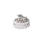 Crivelli 18k White Gold Diamond + Emerald Bracelet