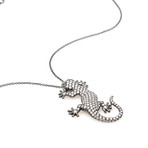 Crivelli 18k White Gold Diamond Gecko Necklace