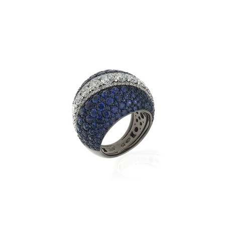 Crivelli 18k White Gold Diamond + Sapphire Ring // Ring Size: 6.5