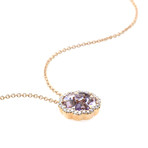 Crivelli 18k Yellow Gold Diamond + Amethyst Flower Necklace