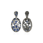 Crivelli 18k White Gold Diamond + Sapphire Statement Earrings