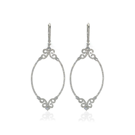 Crivelli 18k White Gold Diamond Drop Earrings II