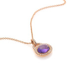 Crivelli 18k Yellow Gold Diamond + Amethyst Cocktail Necklace