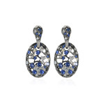 Crivelli 18k White Gold Diamond + Sapphire Statement Earrings