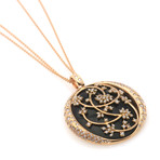 Crivelli 18k Yellow Gold Diamond + Onyx Statement Necklace