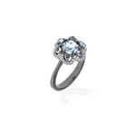 Crivelli 18k White Gold Diamond + Topaz Ring // Ring Size: 6.75