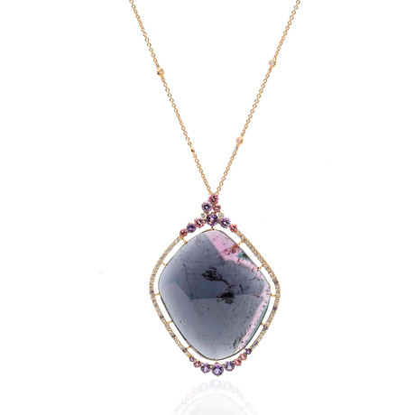 Crivelli 18k Yellow Gold Diamond + Opal Cocktail Necklace