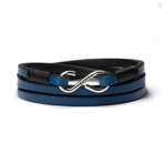 Blue Leather Strap // Handmade Sterling Clasp (Small)