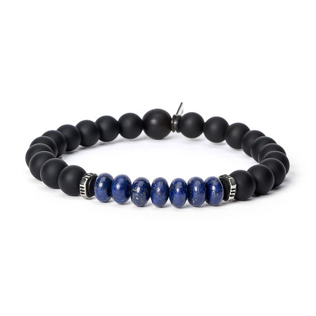 Black Onyx // Blue Lapis Bead Stack (Small)