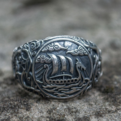 Urnes Ornament + Viking Ship Ring (6)