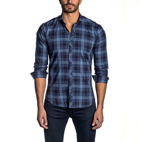 Long Sleeve Shirt // Blue Plaid (XS)