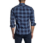 Long Sleeve Shirt // Blue Plaid (L)