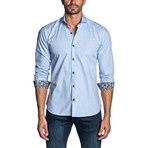 Long Sleeve Shirt // Light Blue Jacquard (M)