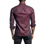 Jacquard Long Sleeve Shirt // Red Wine (XS)