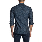 Long Sleeve Shirt // Dark Navy Floral (XL)
