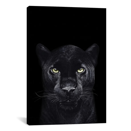 The Panther On Black // Valeriya Korenkova (12"W x 18"H x 0.75"D)