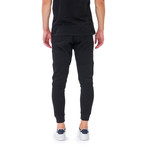 Fletcher Embroidered Joggers // Black (Small)
