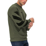 Harrison Printed Crew Neck Sweatshirt // Green (Small)
