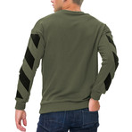 Harrison Printed Crew Neck Sweatshirt // Green (Medium)